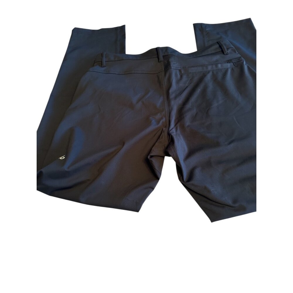 Alo Men's Black Pants 33R Lightweight Durable Polyester Cotton Blend Relaxed Fit - Picture 3 of 13